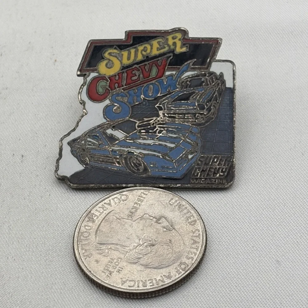 Vintage Super Chevy Magazine Car Show Chevrolet Lapel Hat Pin